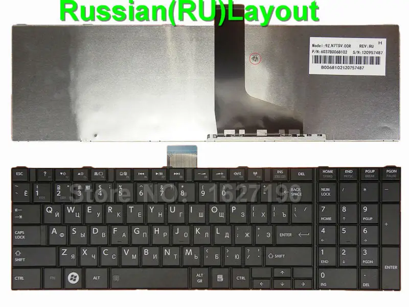Русская русская сменная Клавиатура для ноутбука TOSHIBA C850 черная | Клавиатуры для замены -32632820836