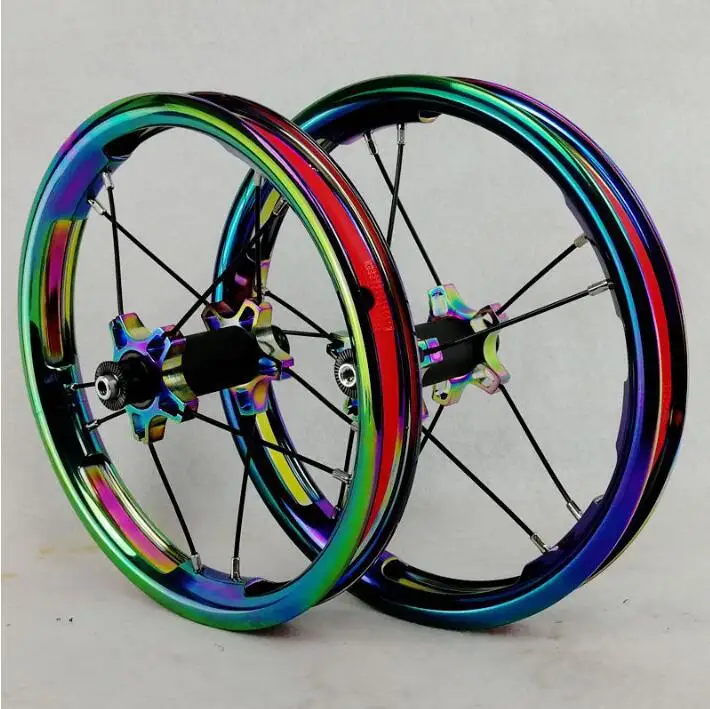 colorful85mm or 95mm Колёса для раздвижного велосипеда, 12 дюймов, герметичный подшипник, BMX, для детей, балансирующая горка, колеса для велосипеда, 85 мм, 95 мм, BMX, обода, только 260 г - Цвет: colorful85mm or 95mm