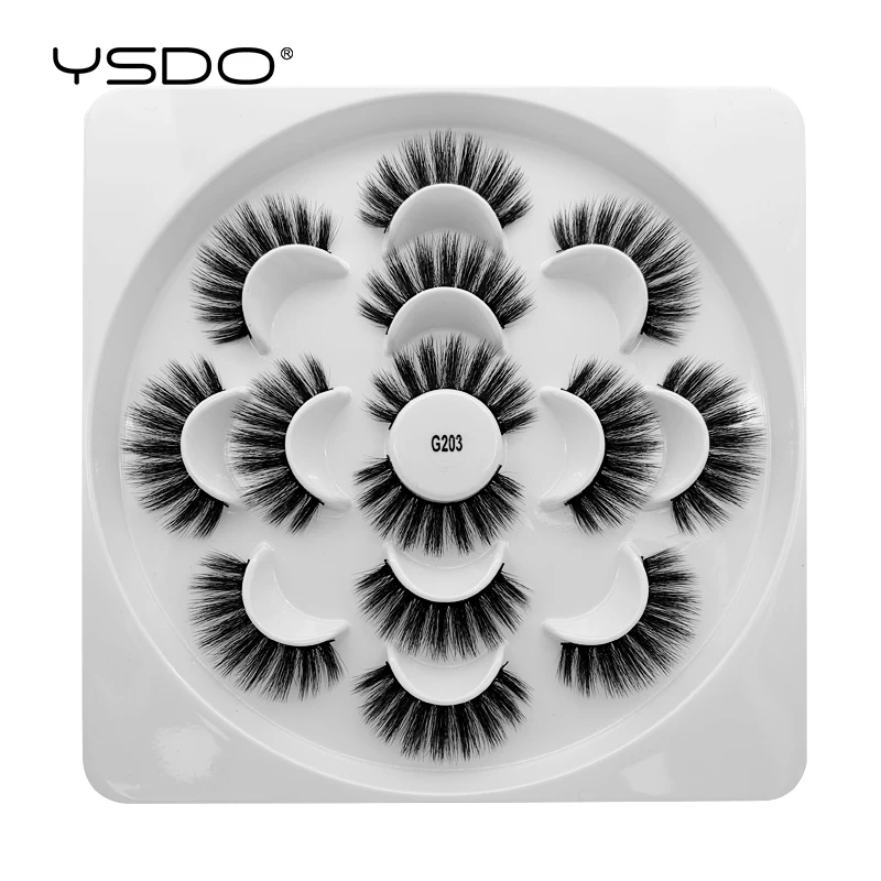 YSDO 7 пар 3d норковые ресницы натуральные накладные ресницы Накладные ресницы макияж норковые ресницы наращивание ресниц Объемные Ресницы cilios G2