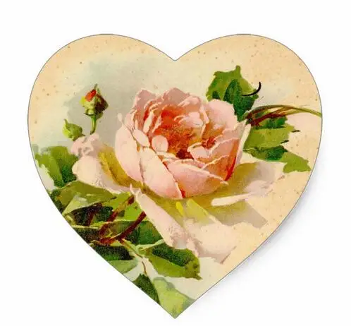 

1.5inch Victorian Pink Rose Sticker Tag