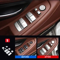 car styling abs chrome interior door window switch lifter buttons covers trim stickers for bmw 5 series f10 f18 525 528