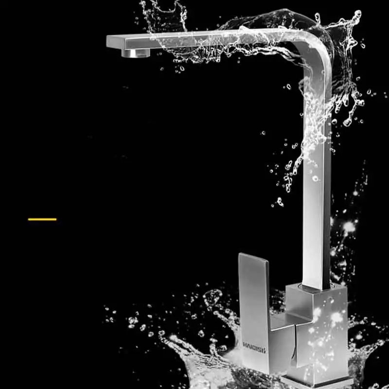 Утолщенный Ручной смеситель для раковины из нержавеющей стали 304 4 мм кухонной с