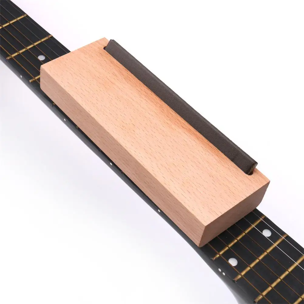 

Wooden Block Guitar Fix Fret File Ends Grind Cutting Edge burr repair Tool Guitarra Chamfer Fretboard Tools 175x56mm