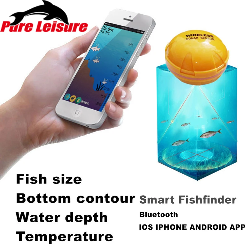 PureLeisure водонепроницаемый беспроводной эхолот рыболокатор детектор рыбалки льда