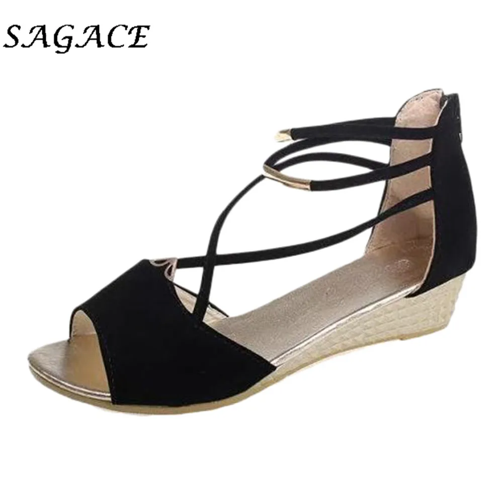 Сандалии SAGACE женские на танкетке босоножки в римском стиле резиновая обувь