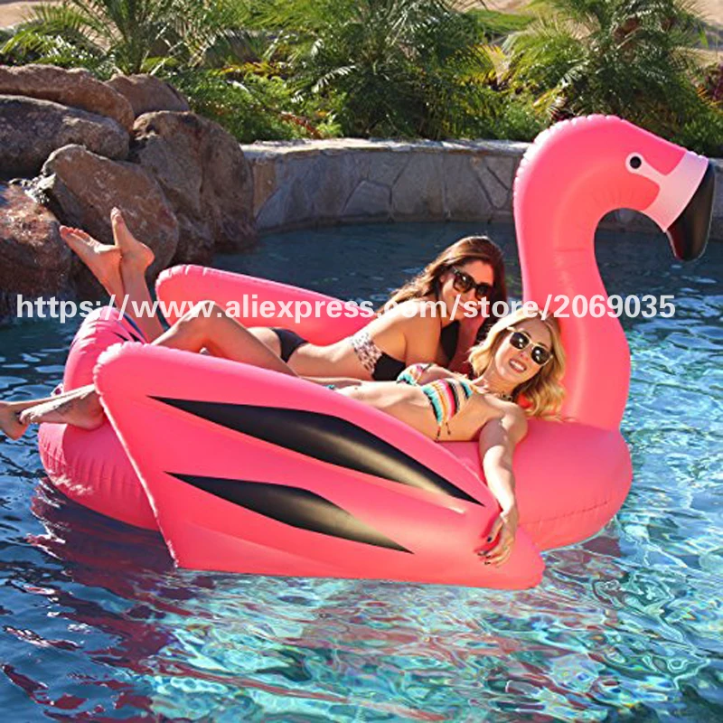 190 см 75 дюймов гигантский Роскошный розовый надувной бассейн фламинго поплавок