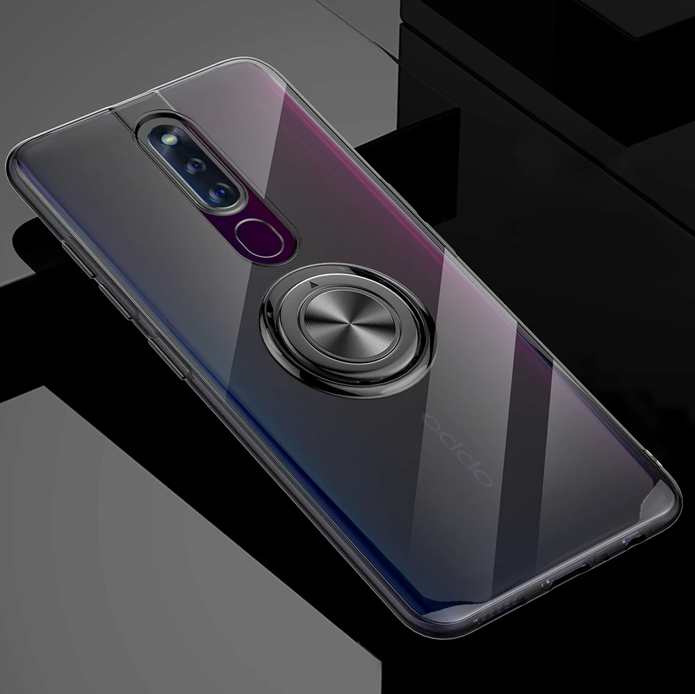 Чехол для OPPO F11 Pro Reno K1 RX17 NEO F9 F9 Pro A7X Reno 10x zoom, мягкий прозрачный защитный чехол с кольцом и подставкой