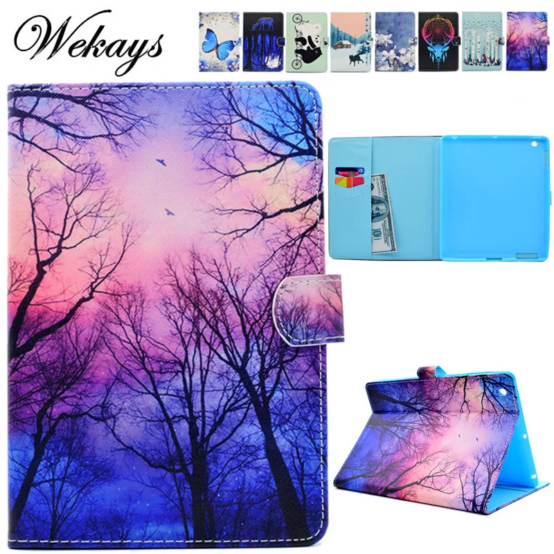 Чехол Wekays для Apple IPad 4 3 2 мультяшный цветок кожаный флип-чехол IPad2 IPad3 IPad4 чехол