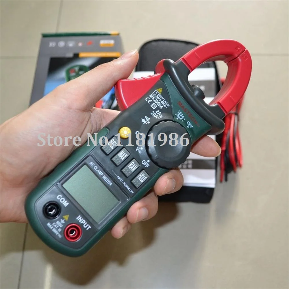 Mastech MS2008A 1999 отсчетов Мини цифровой AC Ток клещи мультиметр Multimetro Амперметр Вольтметр Омметр с ЖК-подсветкой