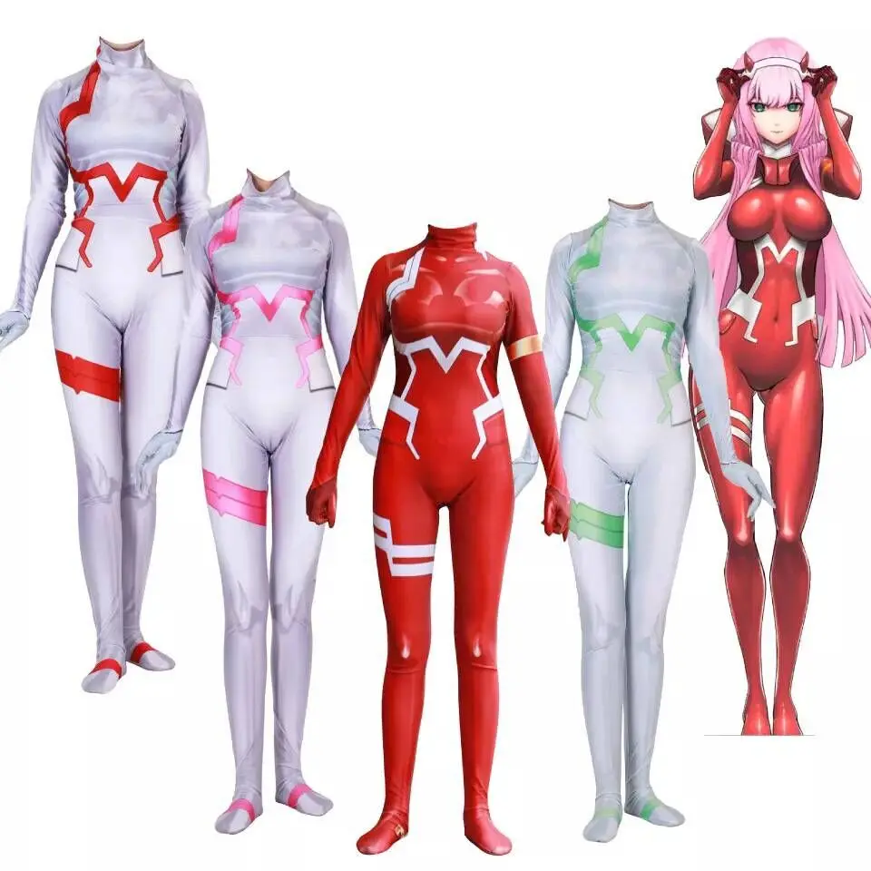 Женский костюм для косплея с 3D принтом из аниме любимый во Франции 02 Zero Two
