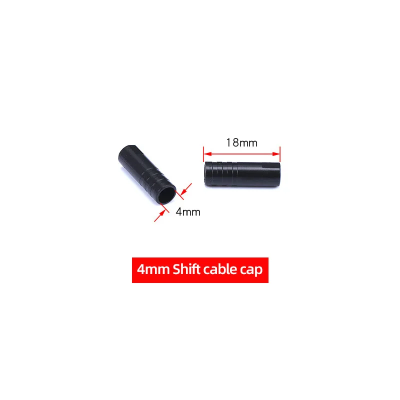 4mm 100 шт, 4 мм/5 мм, пластиковая крышка для велосипедного тормозного кабеля s Shift, корпус переключателя передач для велосипеда, наконечники для кабеля, колпачки, детали для велосипеда, черный цвет - Цвет: 4mm