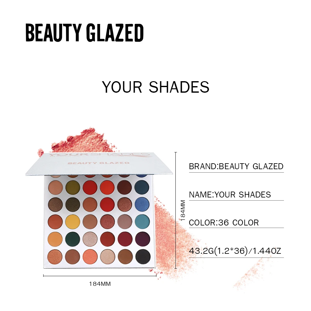 Beauty Glazed 36 цветов тени для век Палетка хайлайтер мерцающий пигмент макияжа