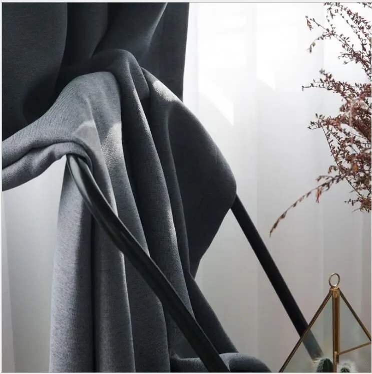 Затемняющие шторы серого цвета для домашнего декора занавески из искусственного