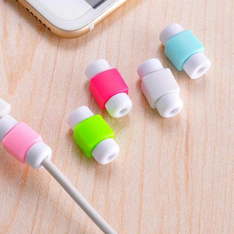 5 100 шт. Симпатичные защитные наушники для кабеля iPhone Sansung HTC USB цветные Защитные