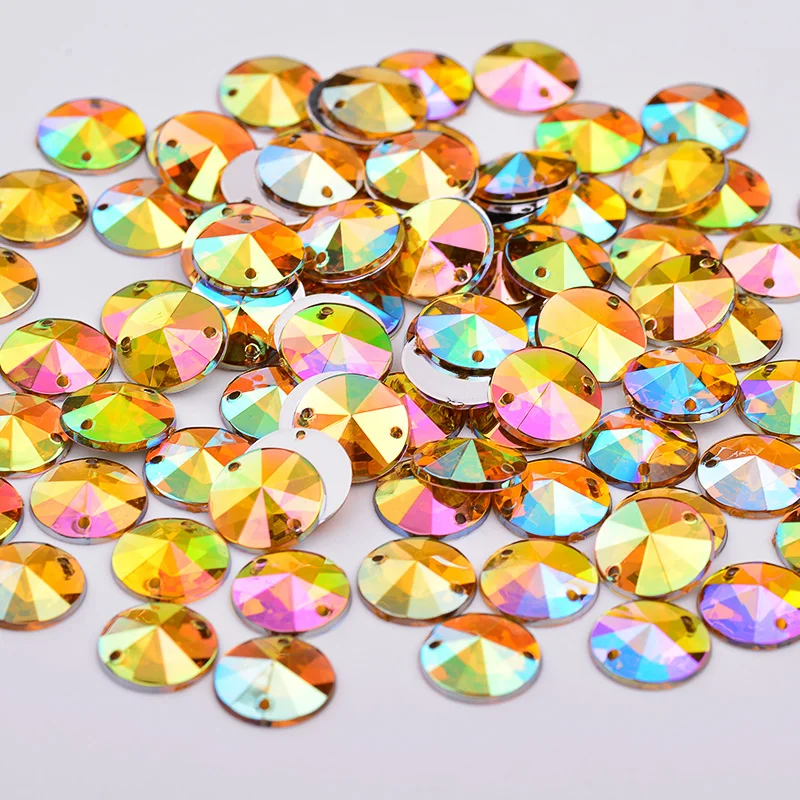 JUNAO-Aplique de diamantes de imitaci&oacute;n de Cristal AB para costura, gemas acr&iacute;licas redondas, piedras de Strass planas para costura, color azul Aqua, 10mm-4