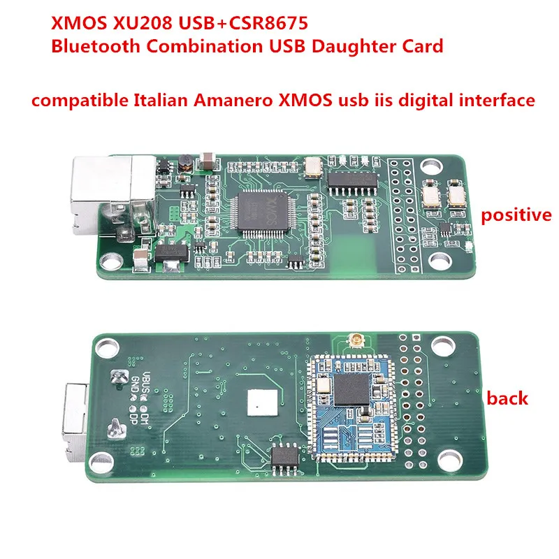 Новый совместимый Amanero XMOS usb цифровой интерфейс IIS XU208 USB CSR8675 Bluetooth 5 0 I2S дочерняя