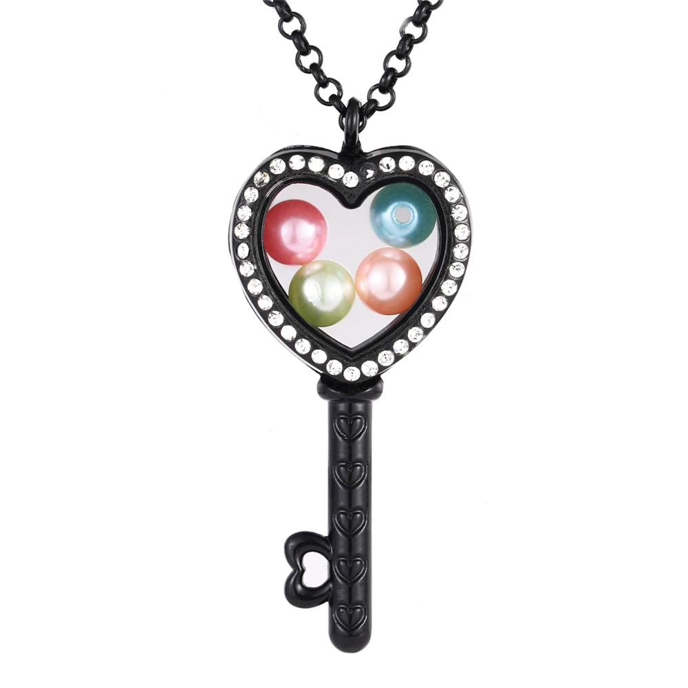 Живые памятный Подвесной Ожерелье с медальоном ключ Кристальный медальон кулон