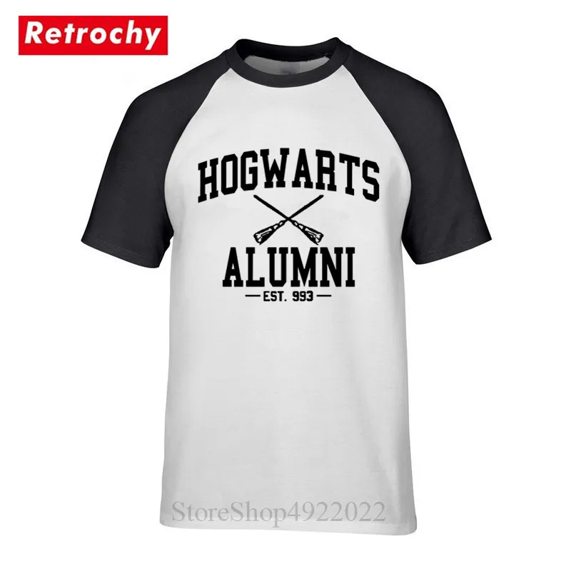Футболка для мужчин и женщин Hogwarts Alumni забавная ретро футболка с коротким рукавом