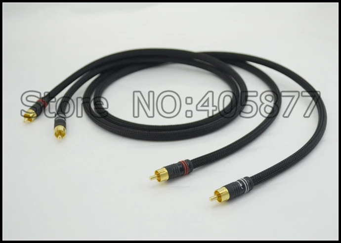 Hi End OFC медный RCA аудио кабель 1 м видео с черной курткой rca соединительный Fi