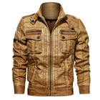 Мужская кожаная куртка, повседневная, из ПУ кожи, с карманами, размера плюс 5XL 6XL