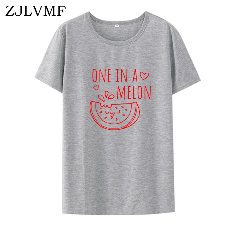 Женская хлопковая Футболка Zjlvmf One In A Melon модные хипстерские женские летние топы с