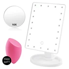 Сенсорное зеркало для макияжа с 1622 светодиодный свет 10x увеличительное стекло Гибкая косметика освещенные зеркала для макияжа USB или батарея