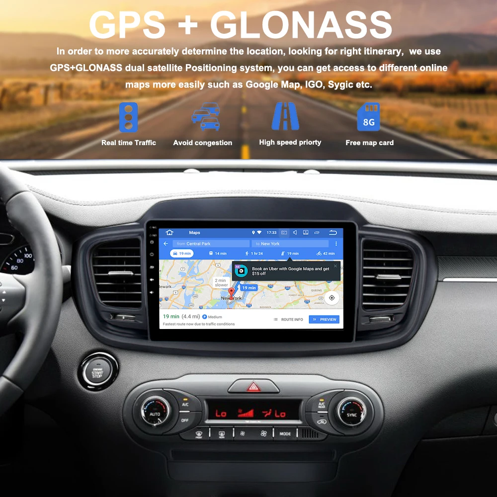 Автомобильный мультимедийный плеер для Kia Sorento стерео радио GPS Android 9 0 2015 2016 2 Din 2014
