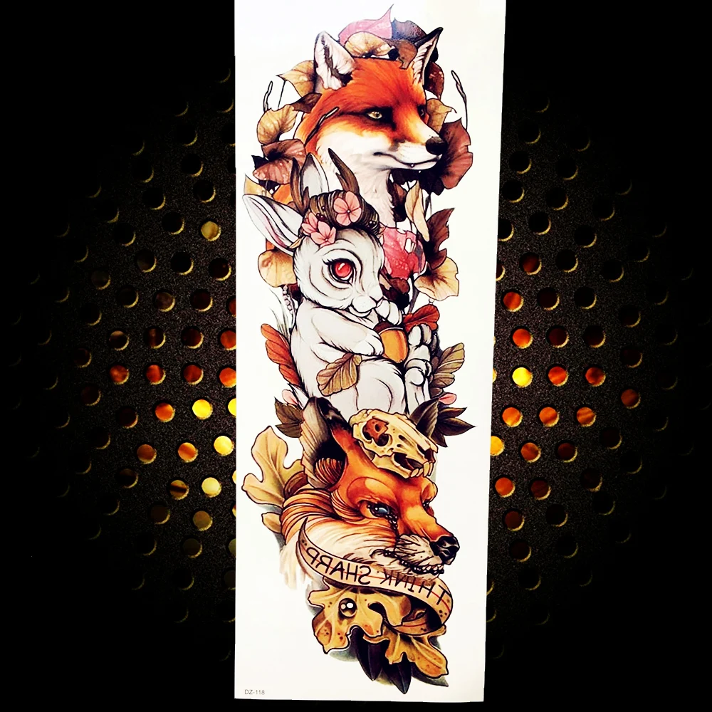 Переводные Временные татуировки BAOFULI на всю руку для мужчин и женщин тату с