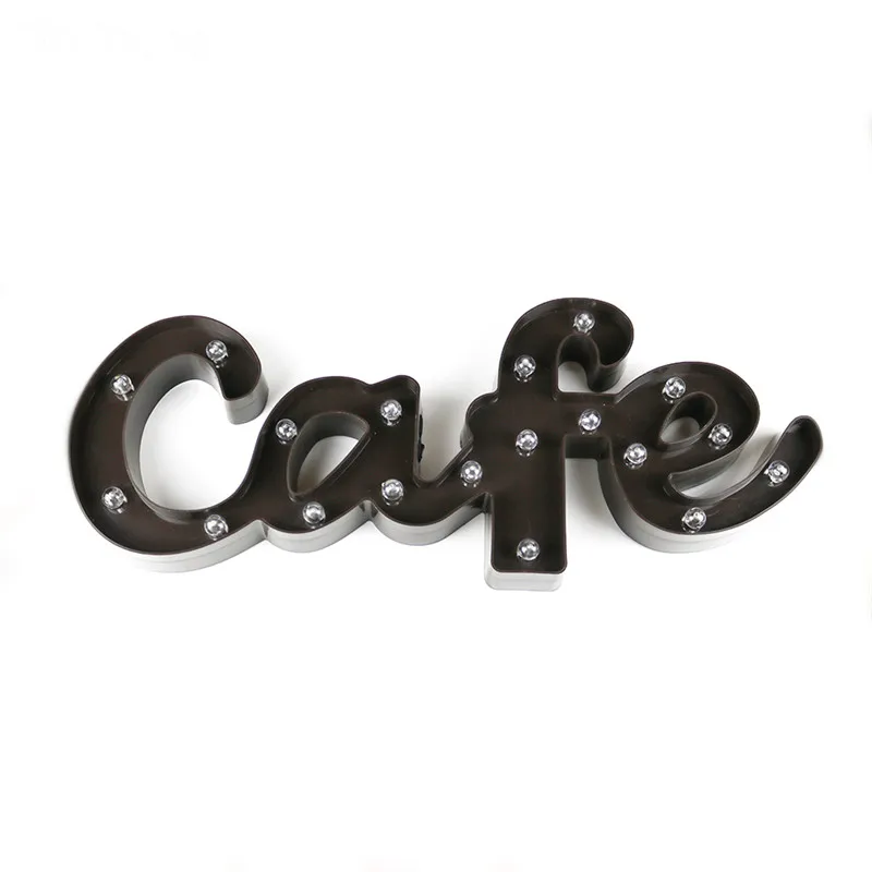 DELICORE Новый 19 светодиоды письмо Cafe ночник в форме Батарея теплый белый свет