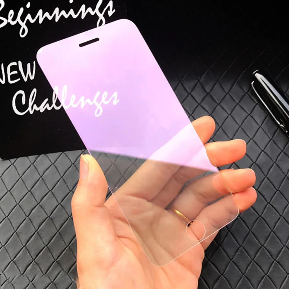 Чехол KISS, закаленное защитное стекло для iPhone 6, 6s, 7 Plus, Защита экрана для iPhone X, XS, 7, 6s, 6 Plus, 5 цветов, зеркальная пленка, чехол - Цвет: Purple