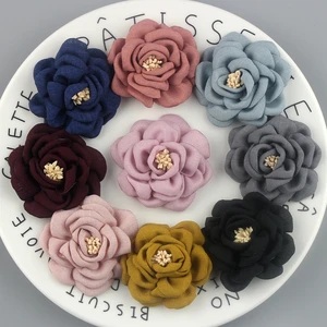 Аксессуары для волос MengNa, новинка 2,6 дюйма, обожженные цветы, тканевые цветы, розетки, аксессуары для волос для девочек держатели головных уборов 60 шт.лот