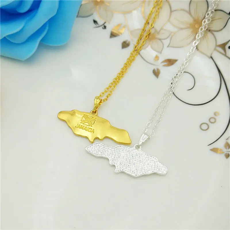 Прямая поставка оптовая продажа модное ожерелье с картой Ямайки женское