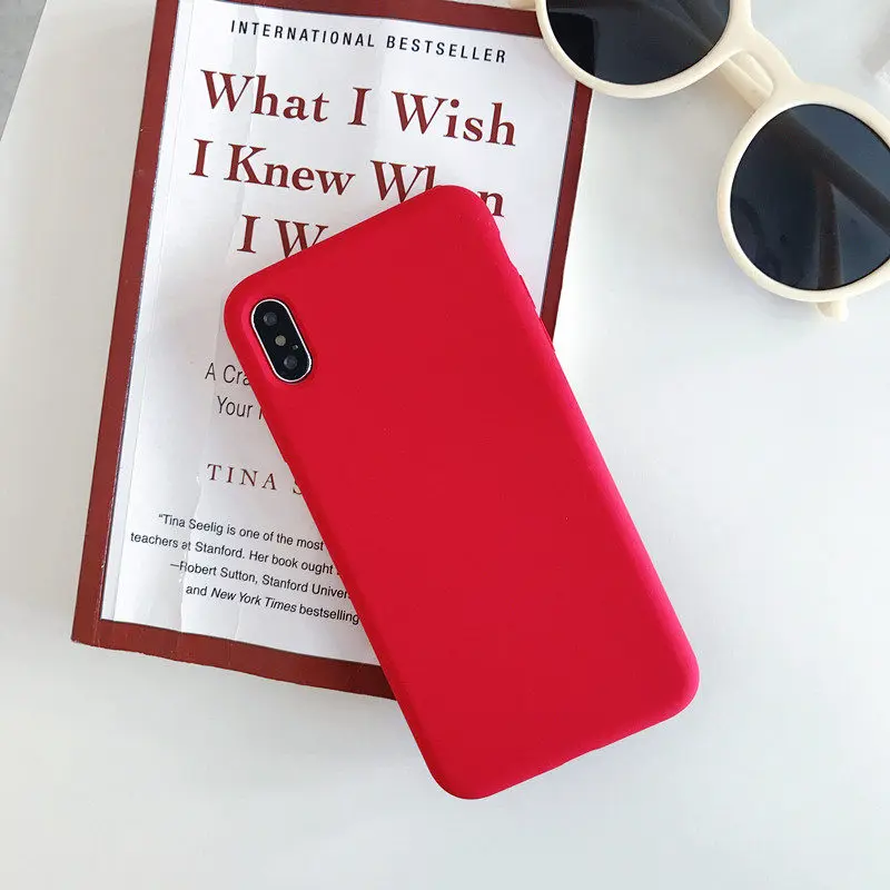 Red Чехол для iPhone X XS Max XR полная защита жидкий силиконовый чехол для телефона для iPhone 6 6S 7 8 Plus мягкая на ощупь Противоударная задняя крышка - Цвет: Red