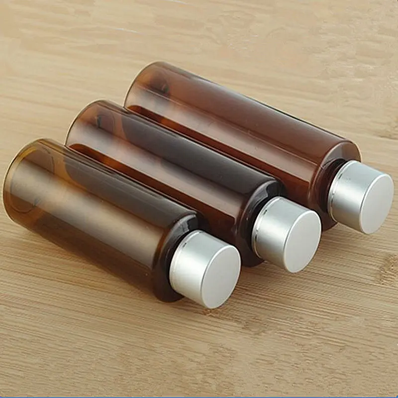 50 шт./лот мини пластиковая прозрачная янтарная бутылка 100 мл жидкость пустая 120