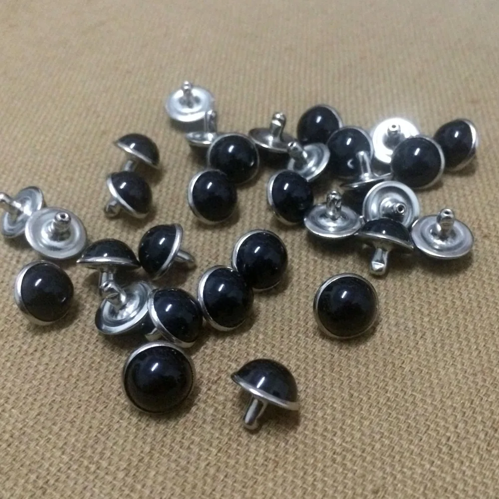 Новинка 100 шт. 10 мм круглые черные пластиковые жемчужные заклепки кожаные
