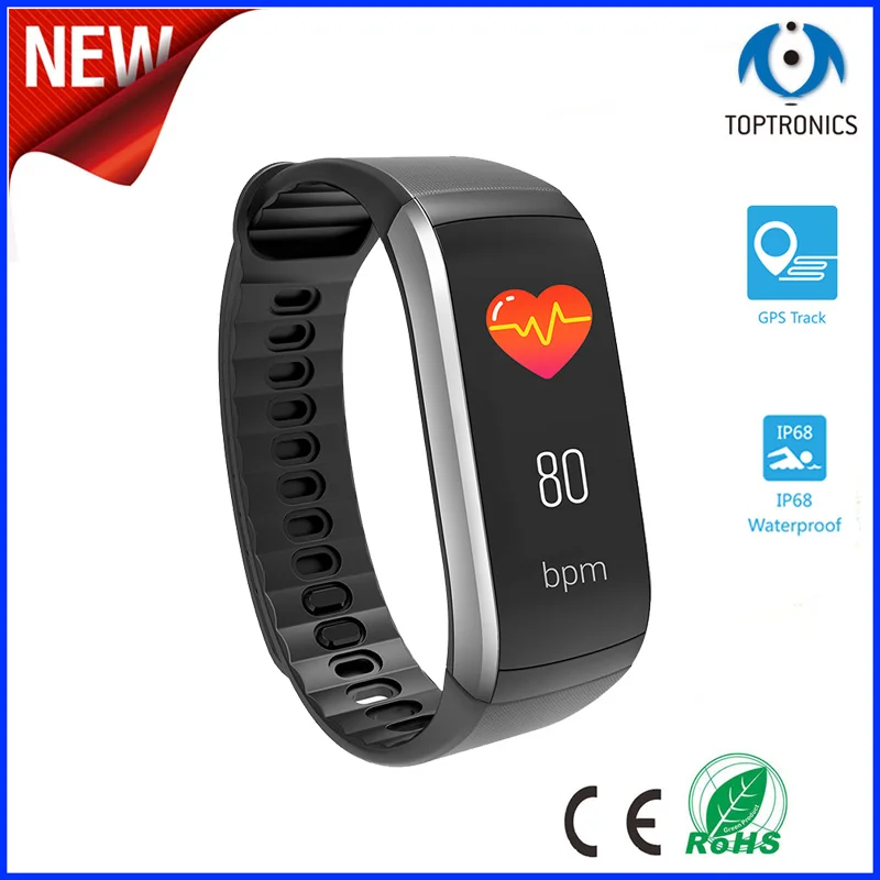 2019 New IP68 Waterproof Fitness Tracker Bracelet GPS Smart Band Heart Rate Monitor Activity Watch PK mi band 3 for Men | Электроника