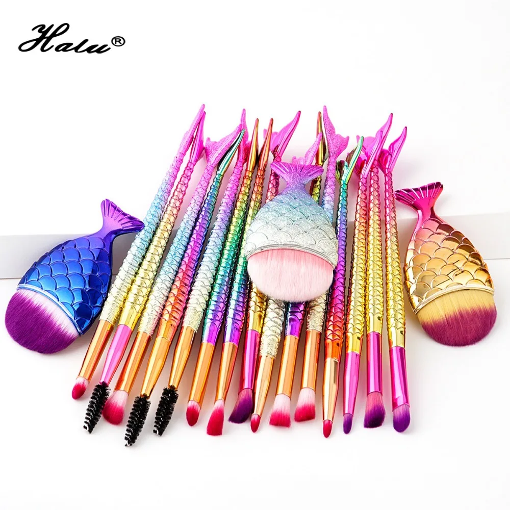 Halu Фиолетовый Русалка Professional Cosmetic Макияж расчёски для волос набор тональная