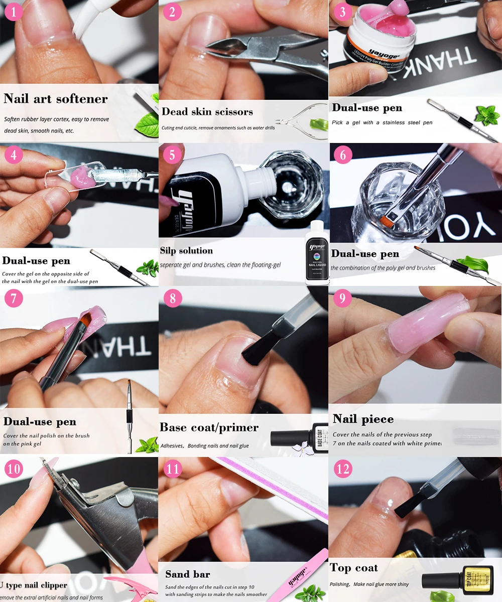 Yayoge Poly Gel Kits 30 мл маникюрный набор расширение строитель лак для ногтей Гель