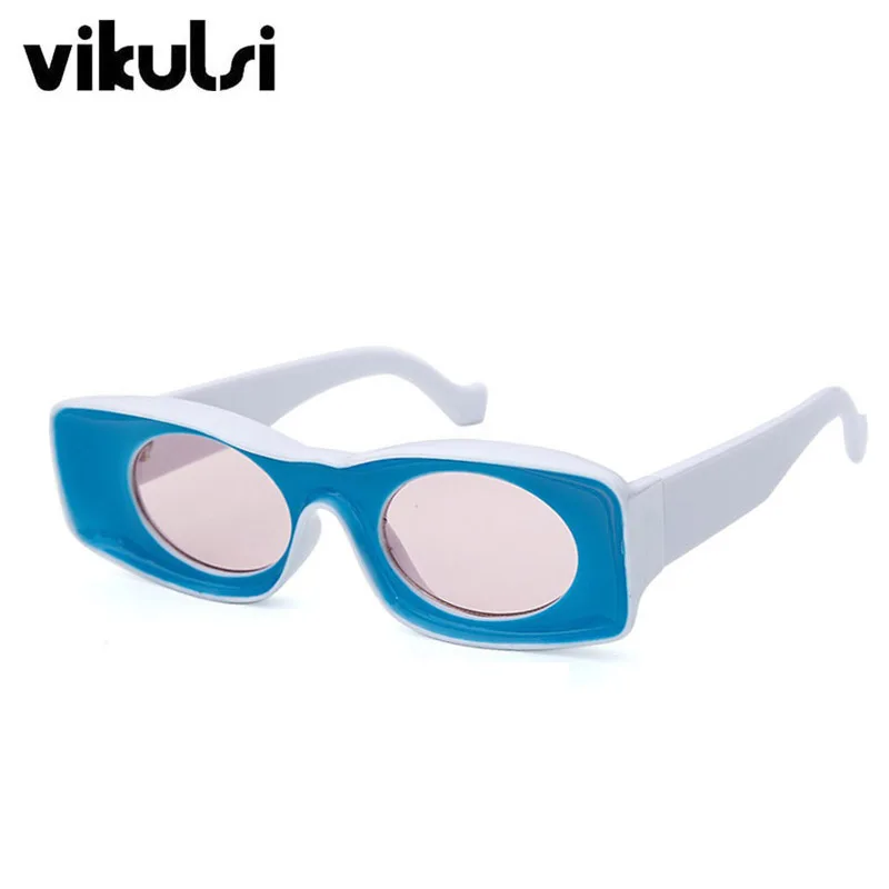 Unisex Candy Color Rectangle Sunglasses For Women Men Luxury Brand Hip Hop Sun Glasses For Male Trend Catwalk Glasses Women