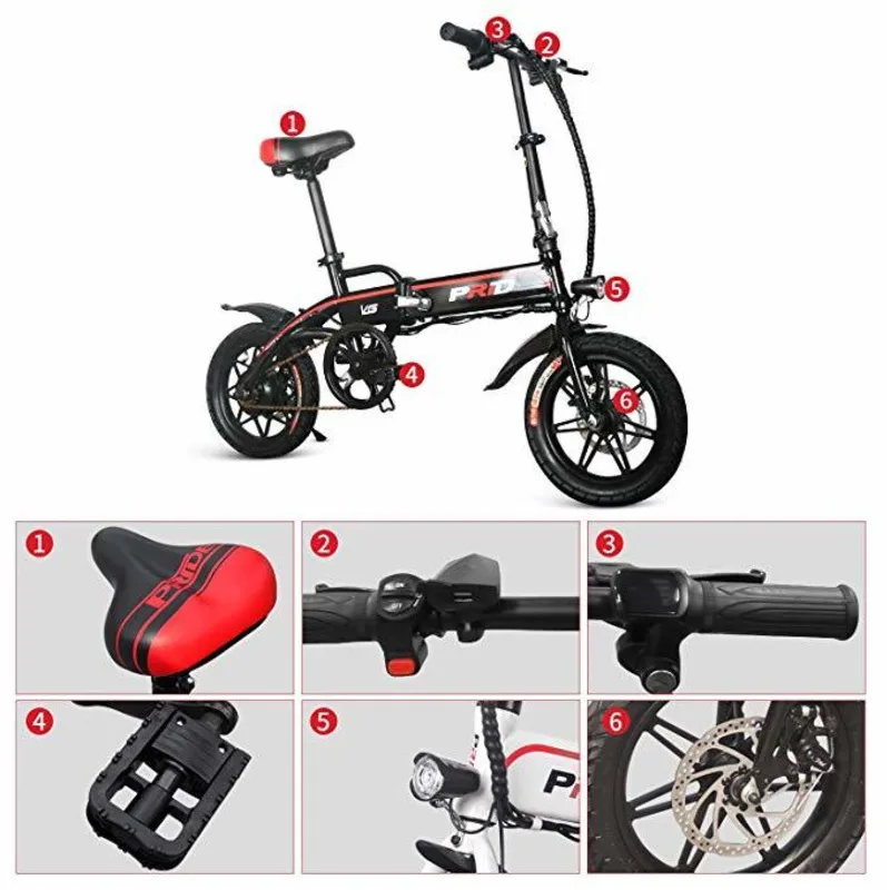 14inch Aluminum Folding Electric Bike 36v10a Lithium Battery 350w Powerful Motor Bicycle Scooter E City Road Ebike | Спорт и