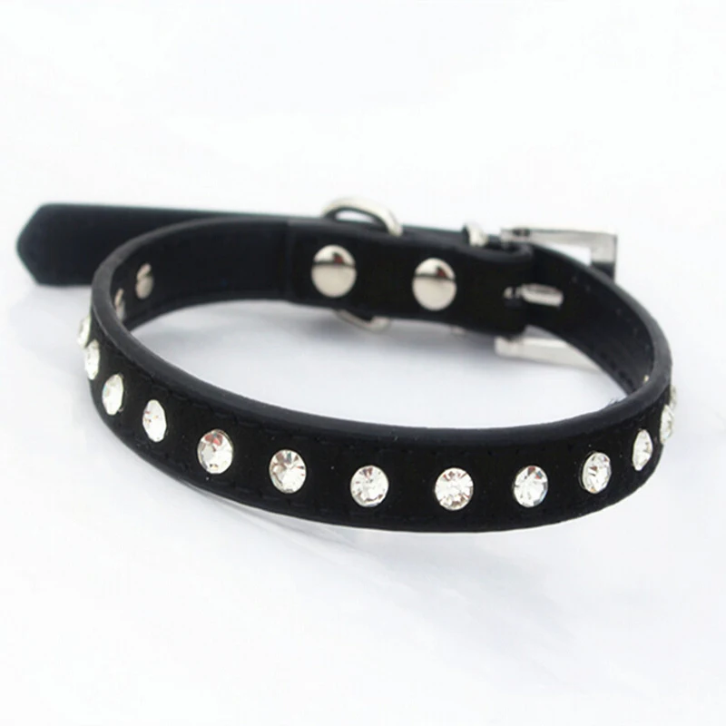 Новинка стразы ошейник для питомцев 1 ряд замша кожа повседневный стиль чихуахуа