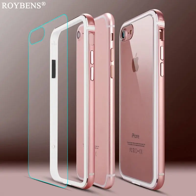 Roybens металлический каркас чехол для iPhone 7 Plus Алюминиевый ТПУ Гибридный Бампер +