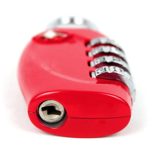 KSOL Red 4 Dial TSA комбинированный навесной замок resetable Lock для чемоданов путешествий и