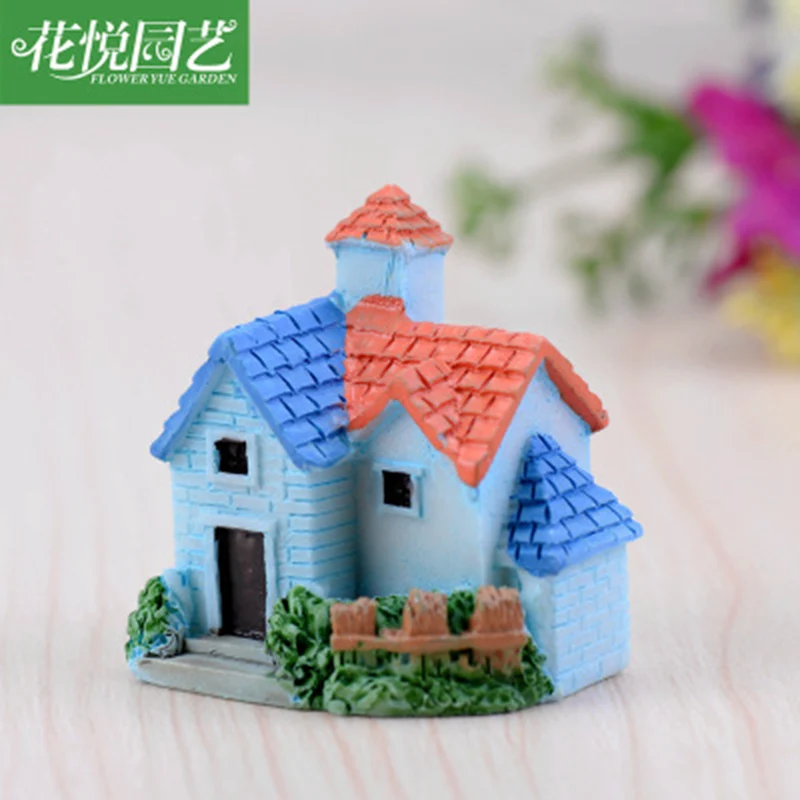 ZOCDOU 3 Piece Europe House Villa Luxury Family Build Model Cute Statue Figurine Mini Crafts Ornament Miniatures Garden Decor | Дом и сад