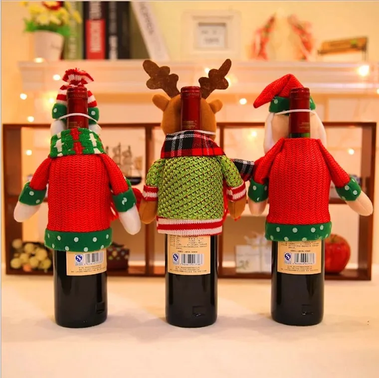 Christmas home decoration supplies bottle sets doll wine decorations | Дом и сад