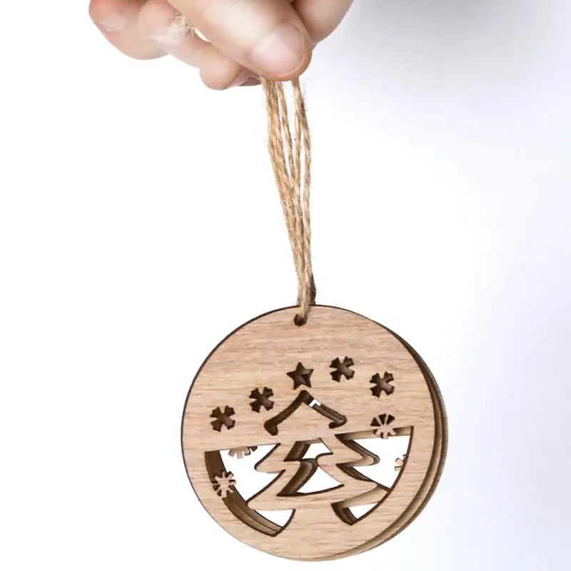 DIY рождественская голова оленя олень Рождественская игрушка Деревянные Подвески