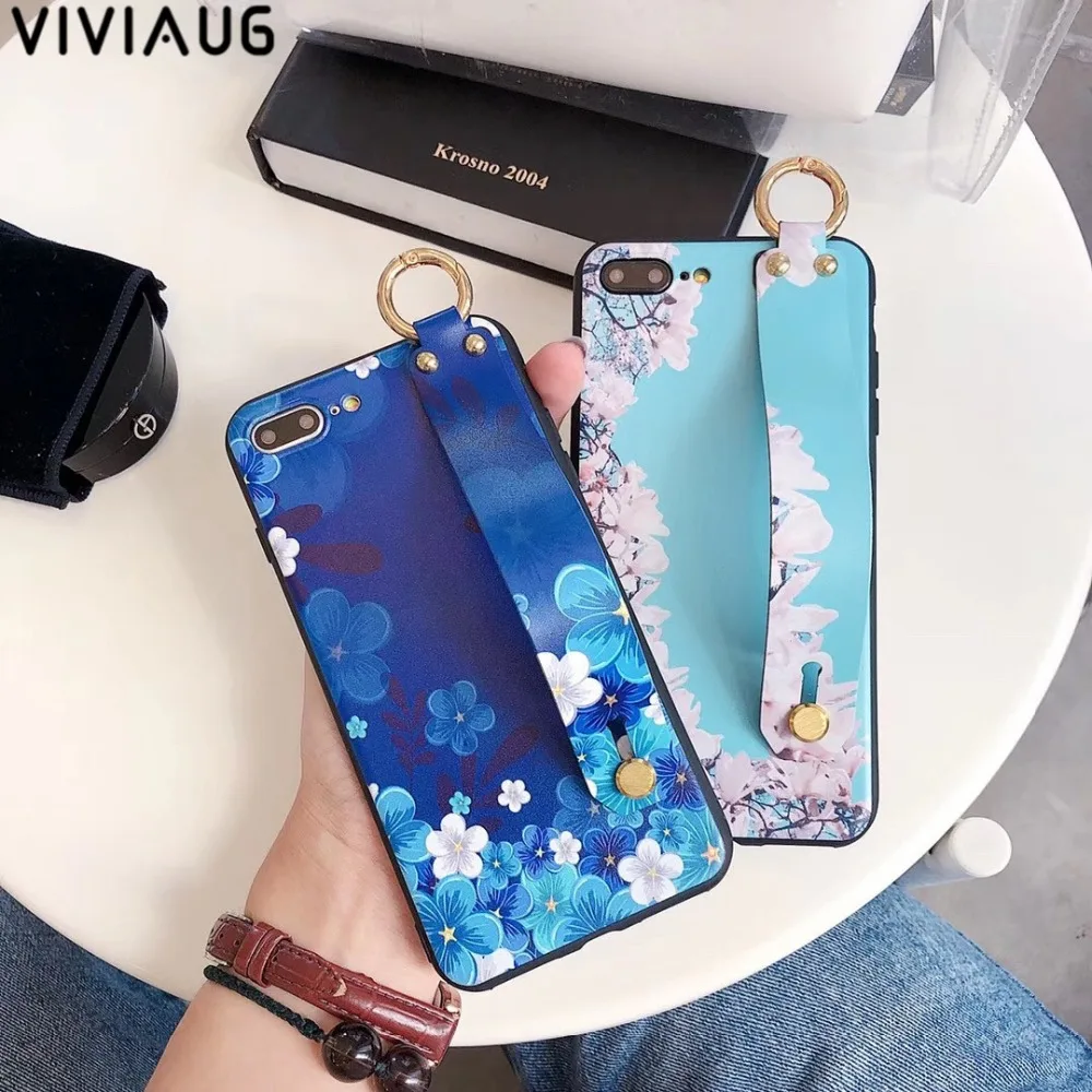VIVIAUG Лидер продаж Мода цветок Смарт Чехлы для coque iphone х чехол 6s 7 8 плюс крышка