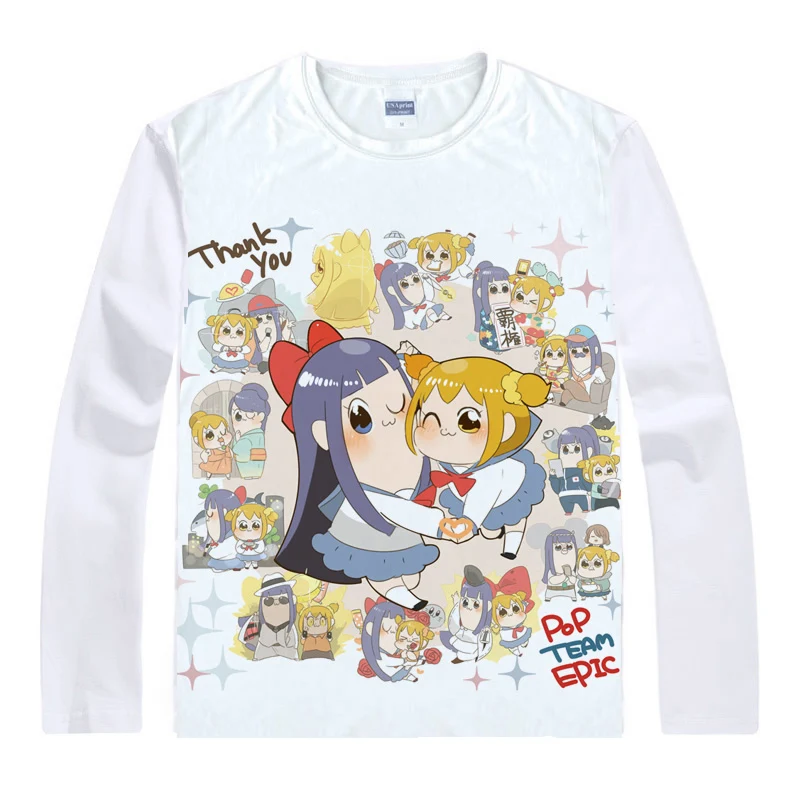 С изображением персонажей аниме Спортивная футболка с надписью &quotPop Team Epic&quot