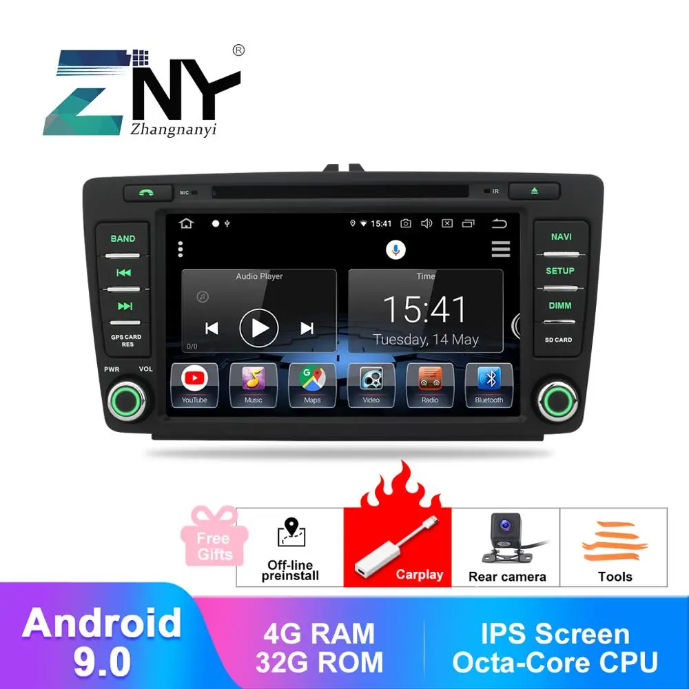 8 &quotips Android 9 0 CarPlay авто радио для Skoda Octavia 2 A5 DVD плеер gps навигация Мультимедиа