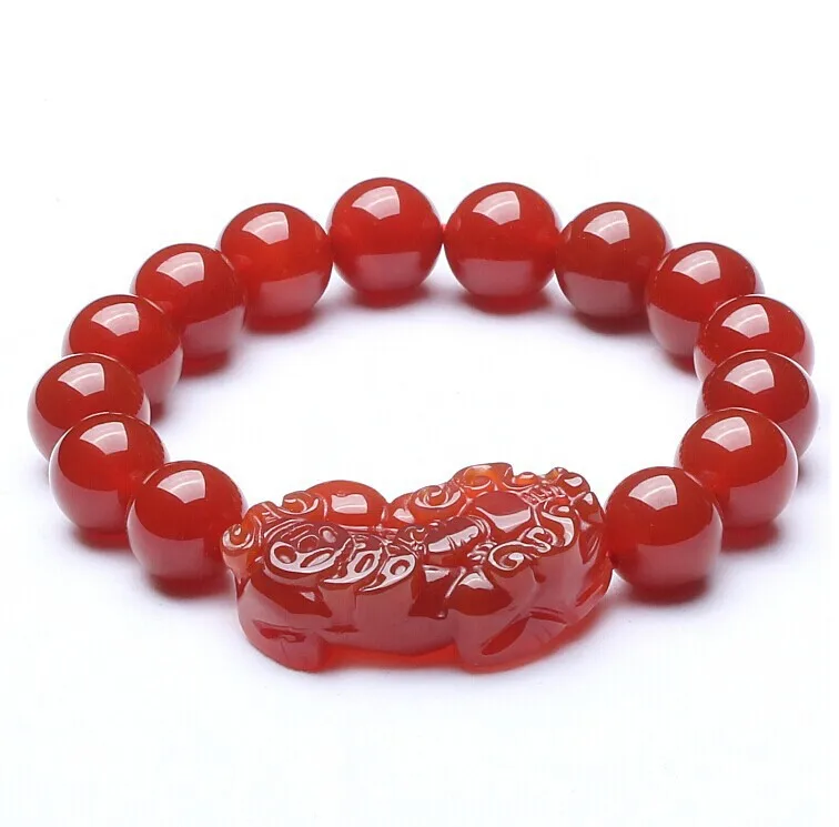 Новое поступление топ 100% браслет из натурального камня мужские Браслеты Lucky Pixiu с
